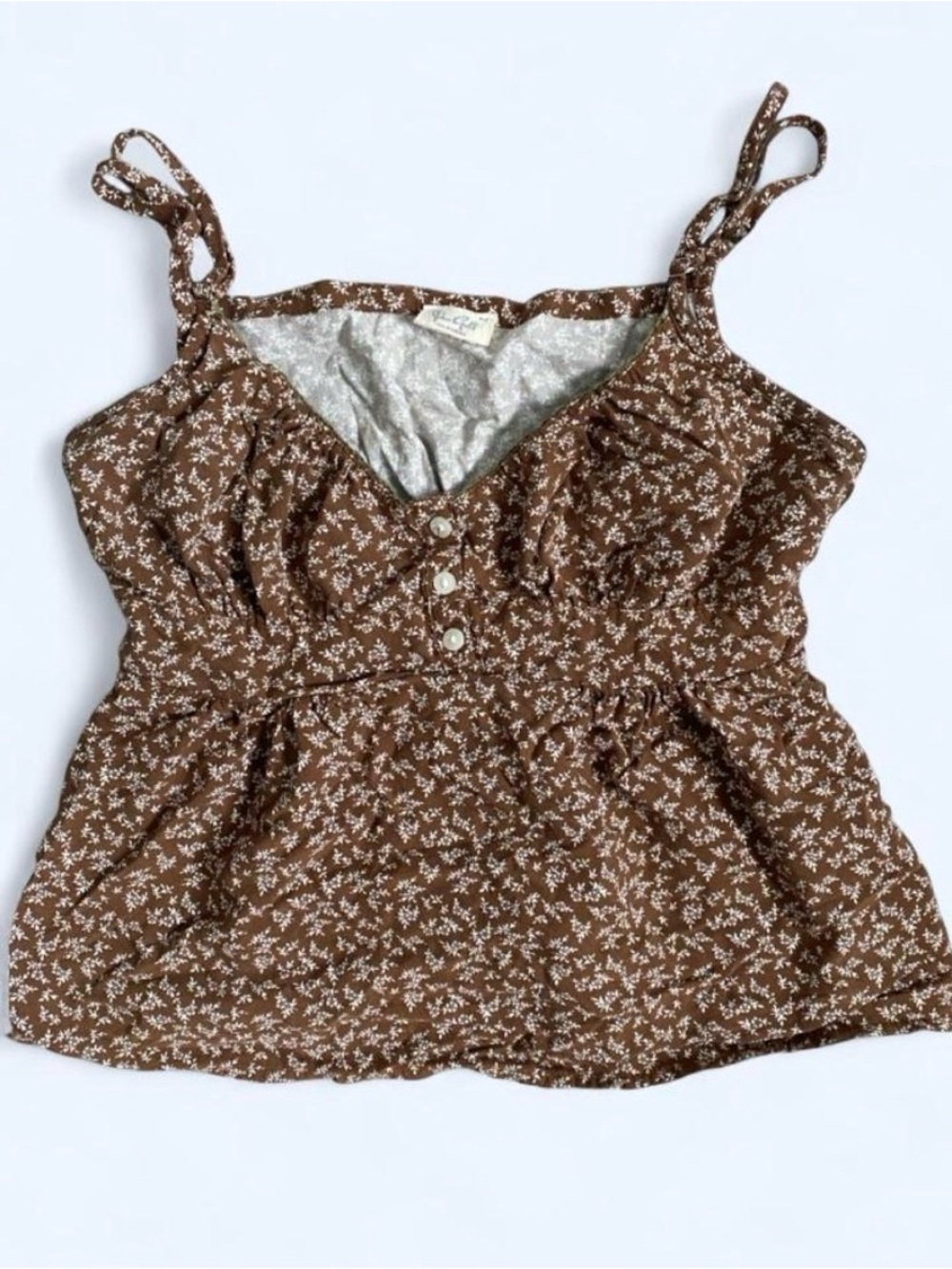brandy melville brown floral tiffany tank top